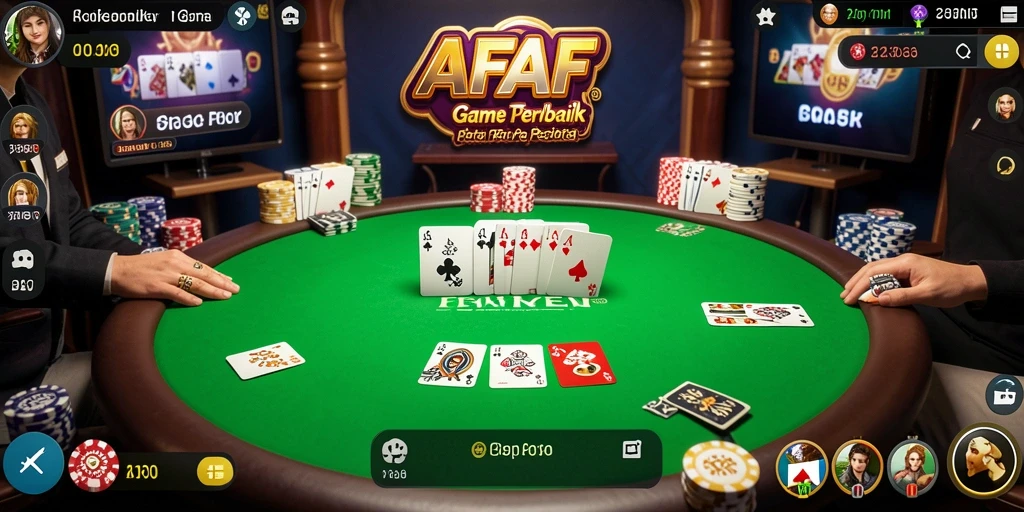 Tampilan gameplay Poker yang mendebarkan di AFAF.