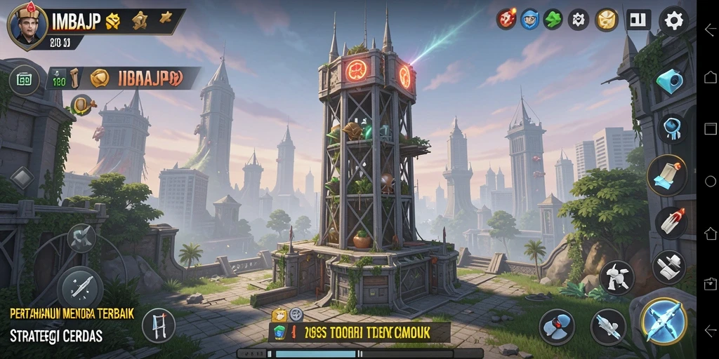 Tampilan gameplay menara yang seru dan strategis di IMBAJP.