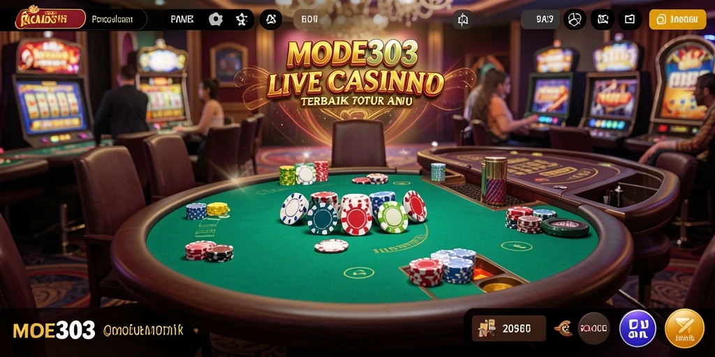Tangkapan layar gameplay Live Casino dari MODE303 yang penuh aksi.