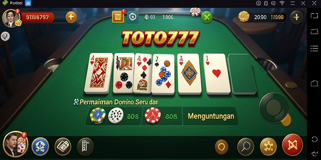 Tampilan gameplay seru dalam permainan Domino TOTO777.