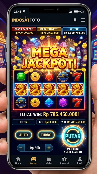 Tampilan awal aplikasi indosattoto yang menarik dan mudah digunakan.